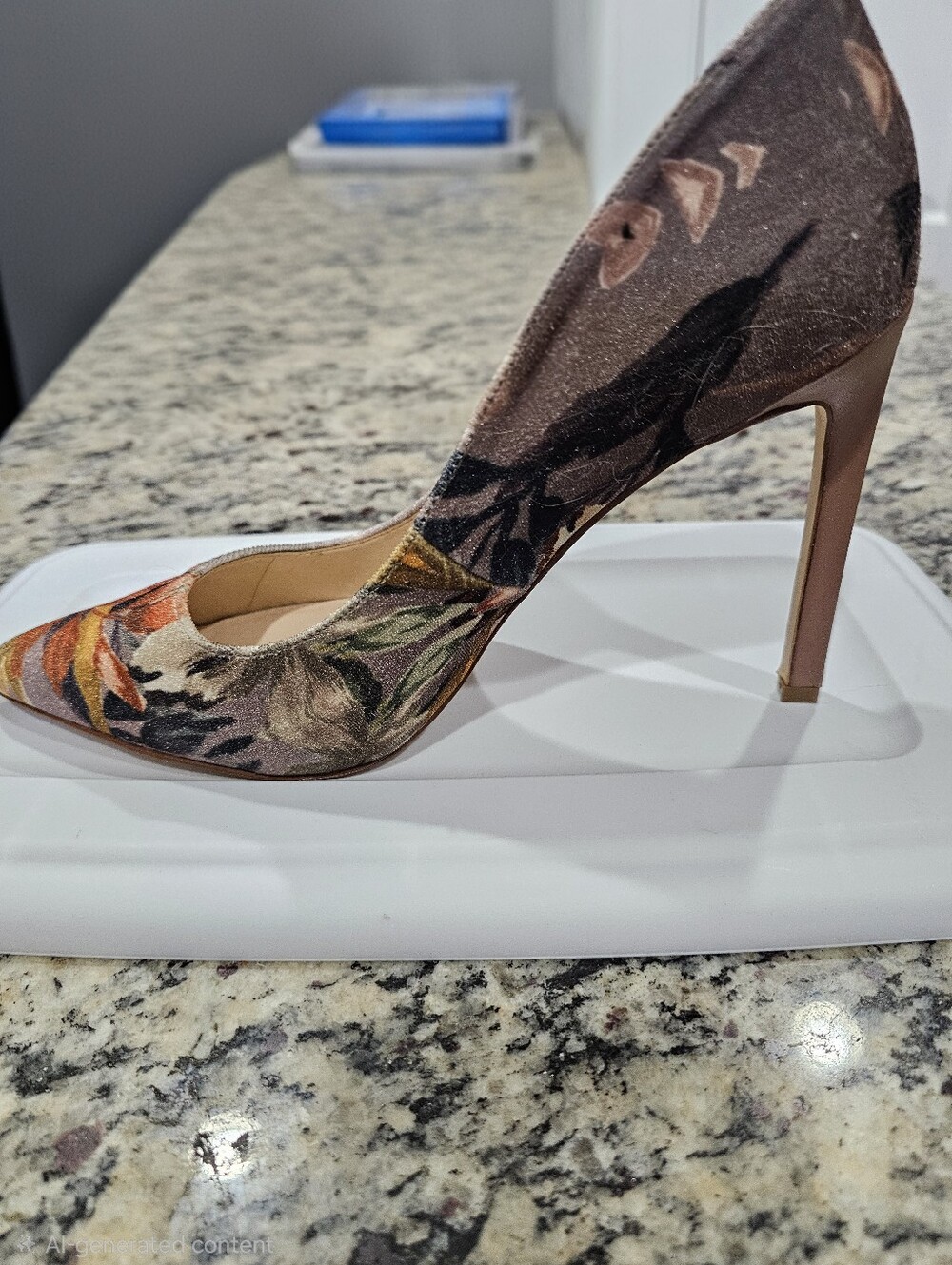 Nine West Brown Floral Pointed-Toe Stiletto Pump